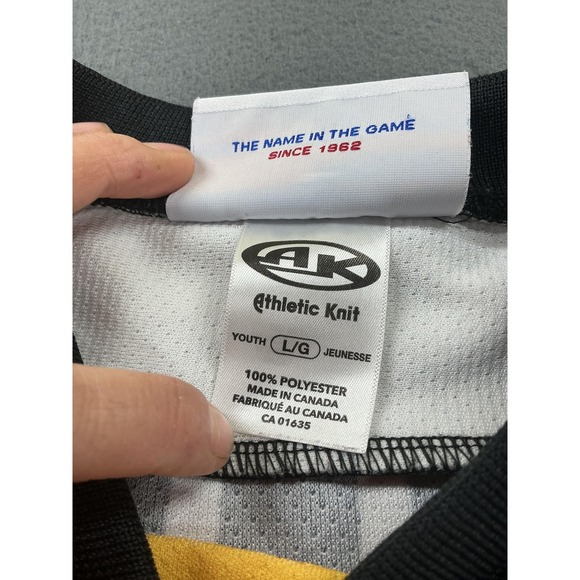 Junior Fuel Jersey Boys Large Black Hockey Athletic Knit Walker 42 Youth - Picture 3 of 11